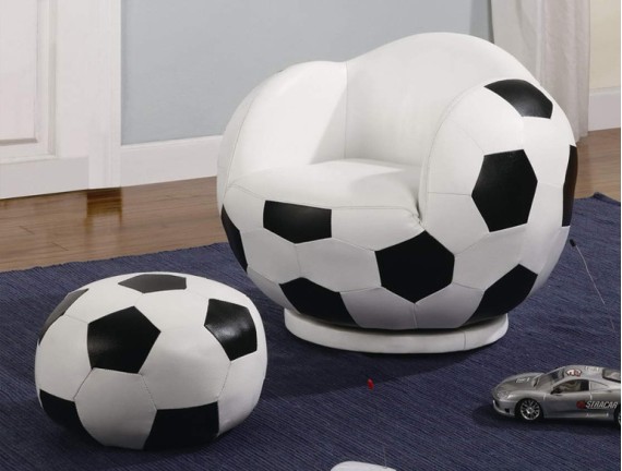 Kids Soccer Chair & Ottoman