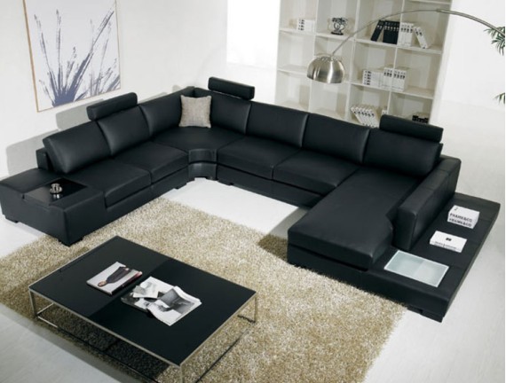 DIVANI CASA - Leather Sectional Sofa